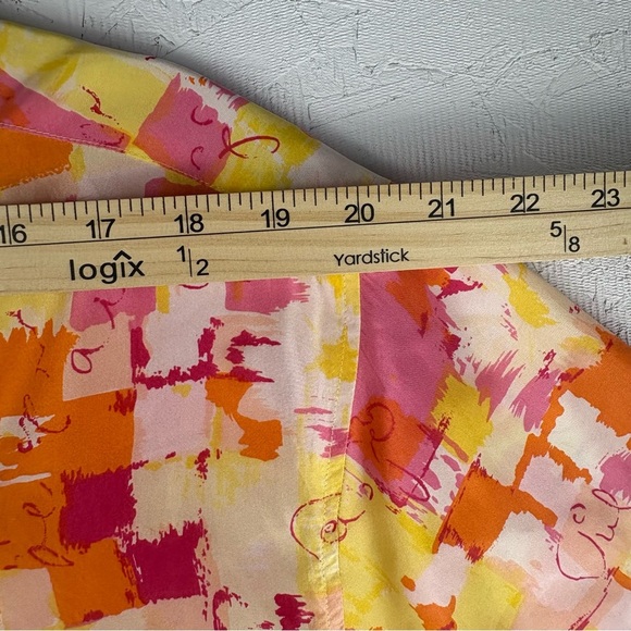 The Limited Y2K Vibrant Sunset Color Abstract Pop Art Button Up M 100% Silk - Picture 4 of 7